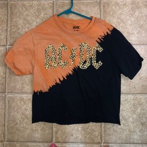AC/DC crop tie dye shirt
